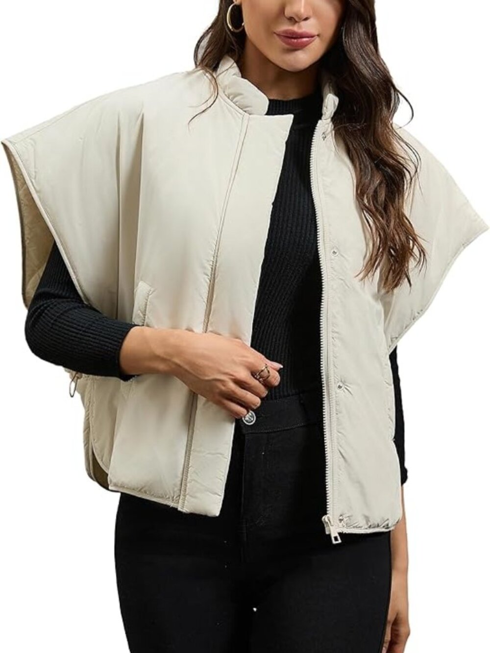 NWT - Oversized Women's Lightweight Bone Color Vest